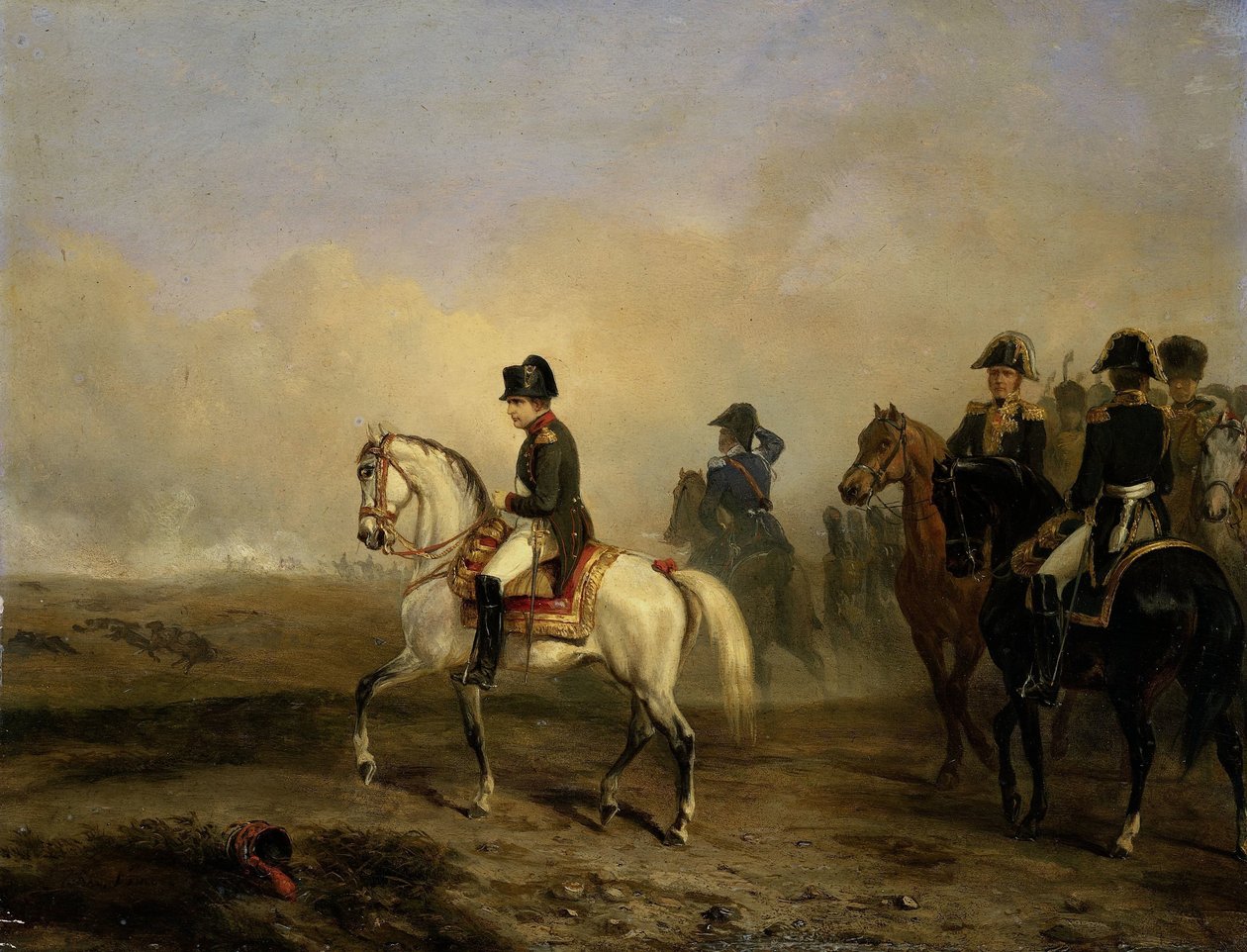 Keiser Napoleon I og hans stab til hest av Emile Jean Horace Vernet