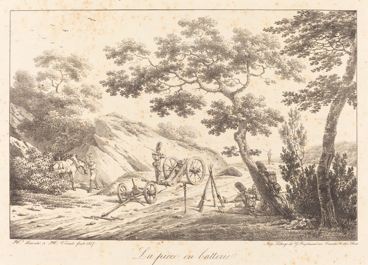Stykket i batteri av Emile Jean Horace Vernet