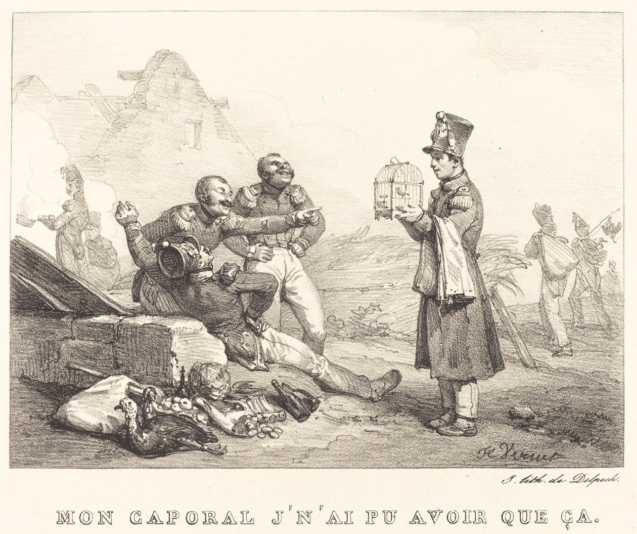 Korporalen min, jeg kunne bare ha dette av Emile Jean Horace Vernet