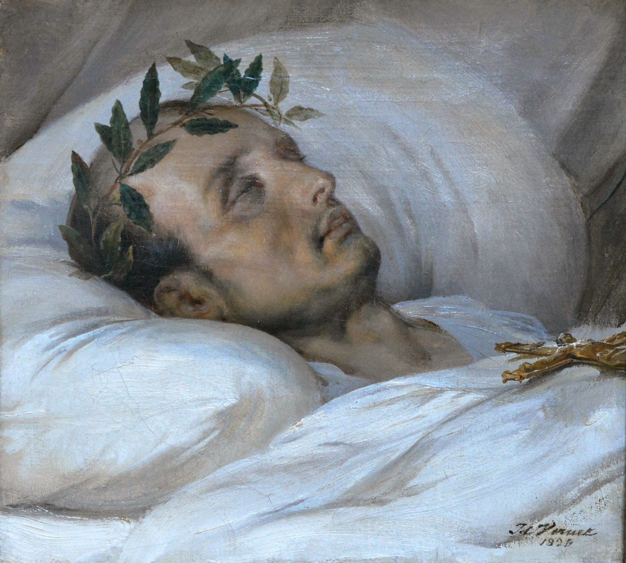 Napoleon på dødsleiet, 5. mai 1821, 1821. av Emile Jean Horace Vernet