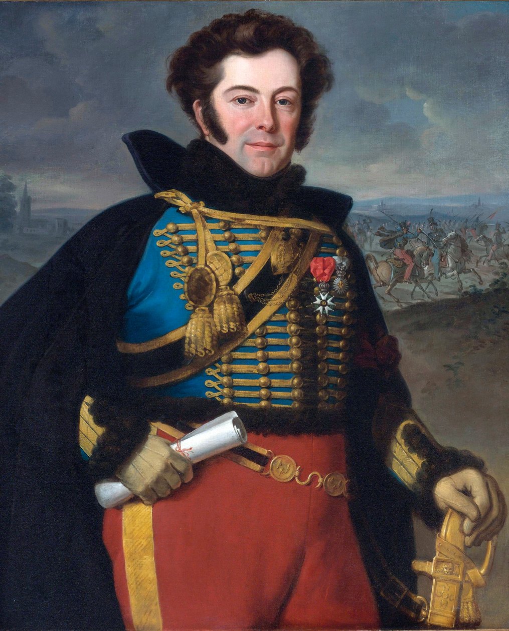 ""Portrett av Auguste-Frederic Bonamour, Marquis de Talhouet (1788-1842) (Talhouet-Bonamour)"" Maleri av Horace Vernet (1789-1863) Olje på lerret av Emile Jean Horace Vernet