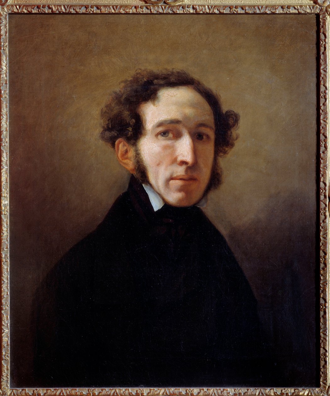 Portrett av Etienne Arago (1802-1892) dramatisk forfatter, politiker, borgermester i Paris. Maleri av Emile Dit Horace Vernet (1789-1863) av Emile Jean Horace Vernet