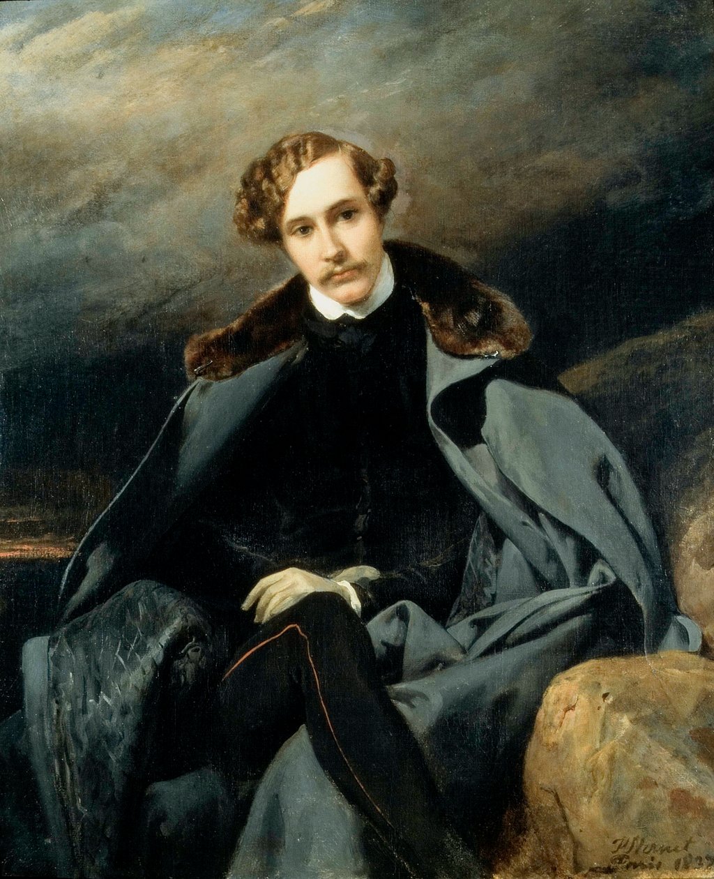 Portrett av prins Alexander Ivanovich Baryatinsky 1815-1879, 1837. av Emile Jean Horace Vernet