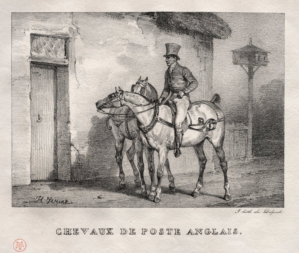 Posthester, 1823. av Emile Jean Horace Vernet