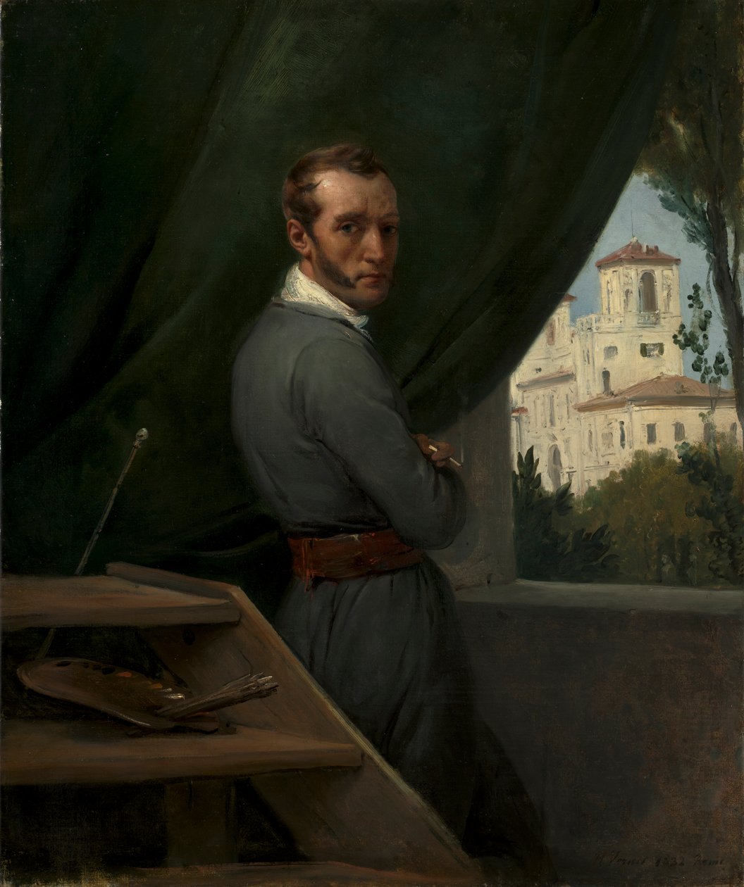Selvportrett i Roma, 1832. av Emile Jean Horace Vernet