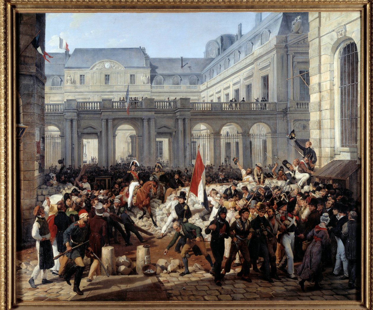 Hertugen av Orleans forlot det kongelige palasset for å gå til Hotel de Ville (31. juli av Emile Jean Horace Vernet