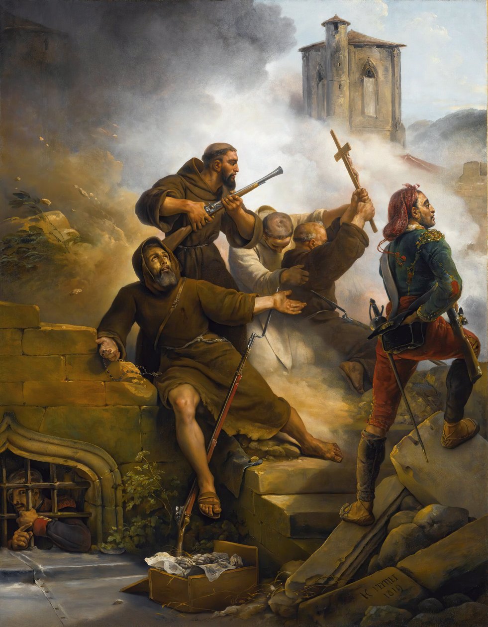 Den første beleiringen av Zaragoza, 1819. av Emile Jean Horace Vernet