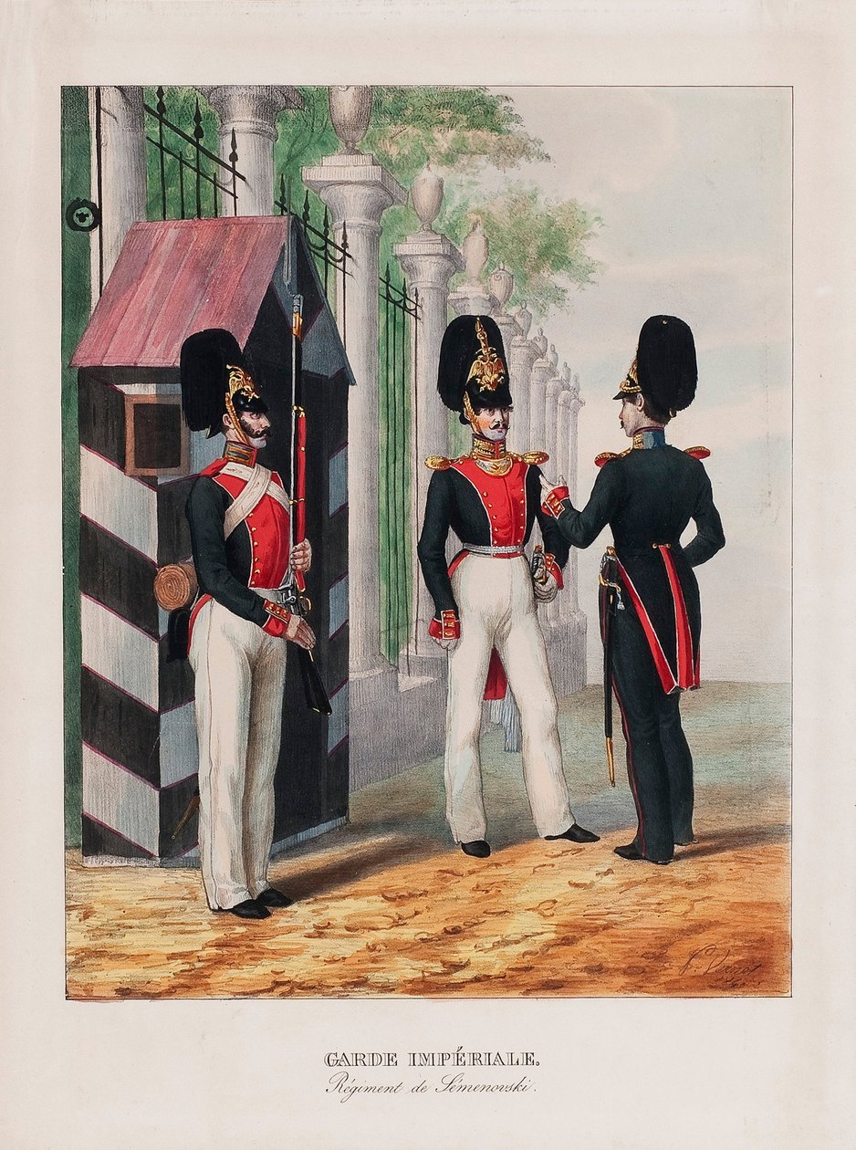Semenovsky Life-Guards Regiment, første kvartal av 1800-tallet. av Emile Jean Horace Vernet