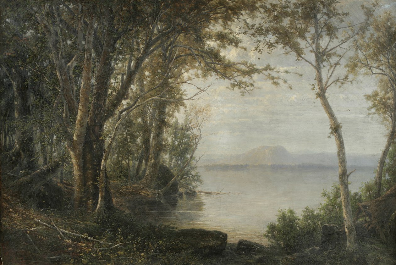 Mount Katahdin, landskap med innsjø og fjell av Horace Wolcott Robbins
