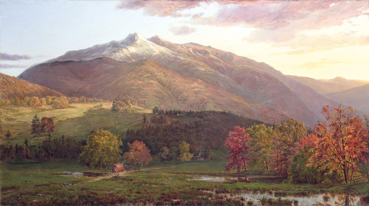 Mount Monroe og Adams, ca. 1874 olje på panel av Horace Wolcott Robbins