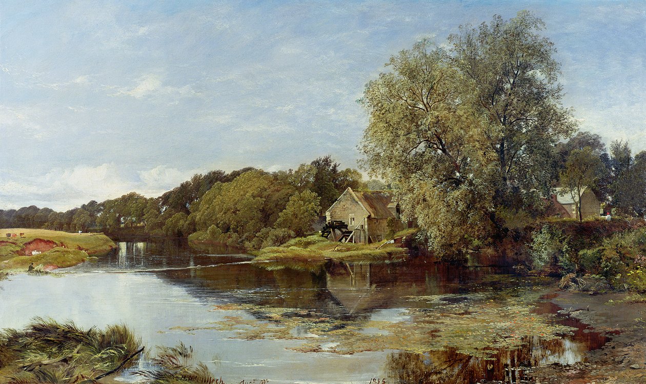 Ved Milton Mill, ved elven Irvine, 1855 av Horatio McCulloch
