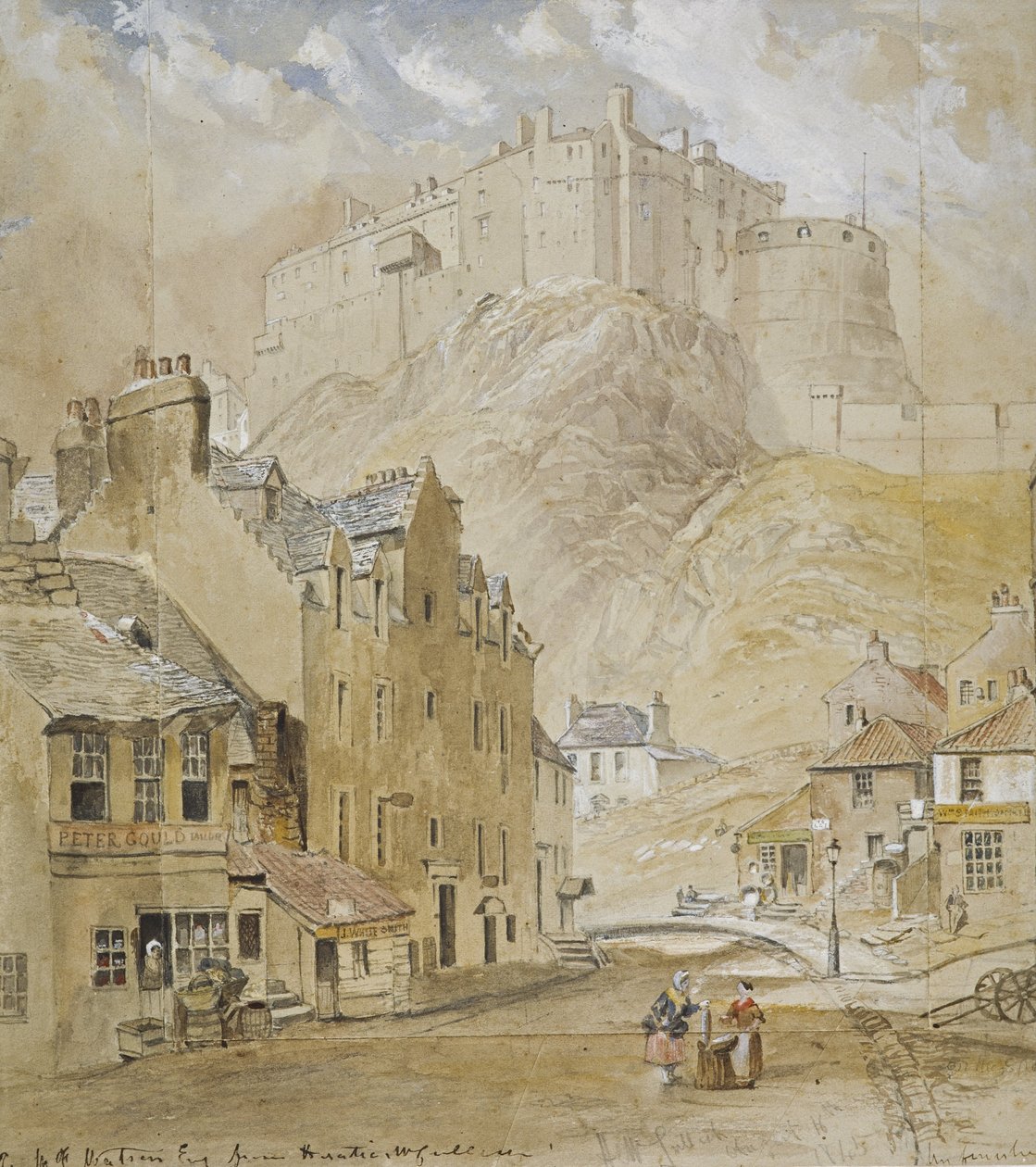 Edinburgh slott fra foten av venkel, 1845 av Horatio McCulloch