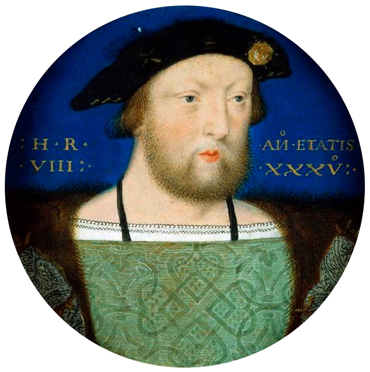 Portrett av kong Henry VIII av England, ca. 1525 av Lucas Horenbout or Hornebault
