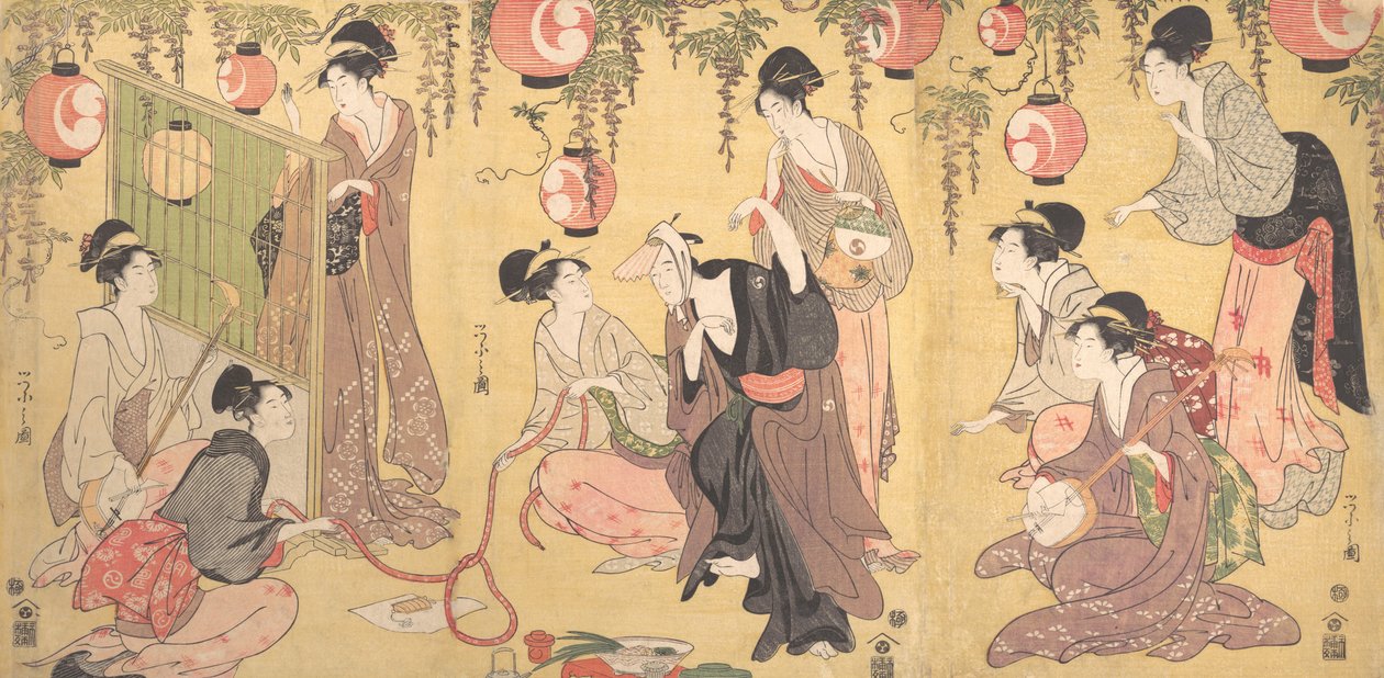 En parodi på Yuranosuke i Pleasure Quarters, ca. 1797. av Hosoda Eishi