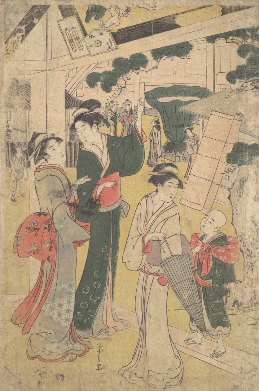 Gruppe kvinner. av Hosoda Eishi
