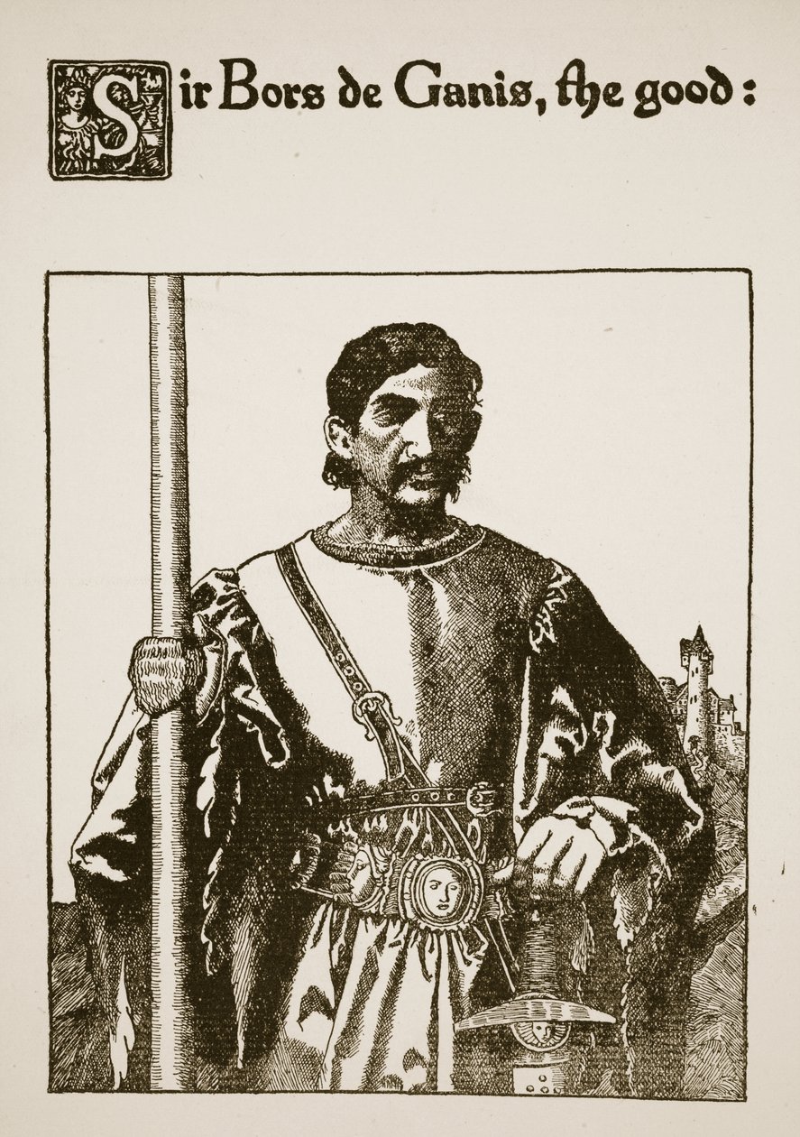 Sir Bors de Ganis, den gode illustrasjonen fra 'The Story of Sir Launcelot and his Companions', 1907 av Howard Pyle