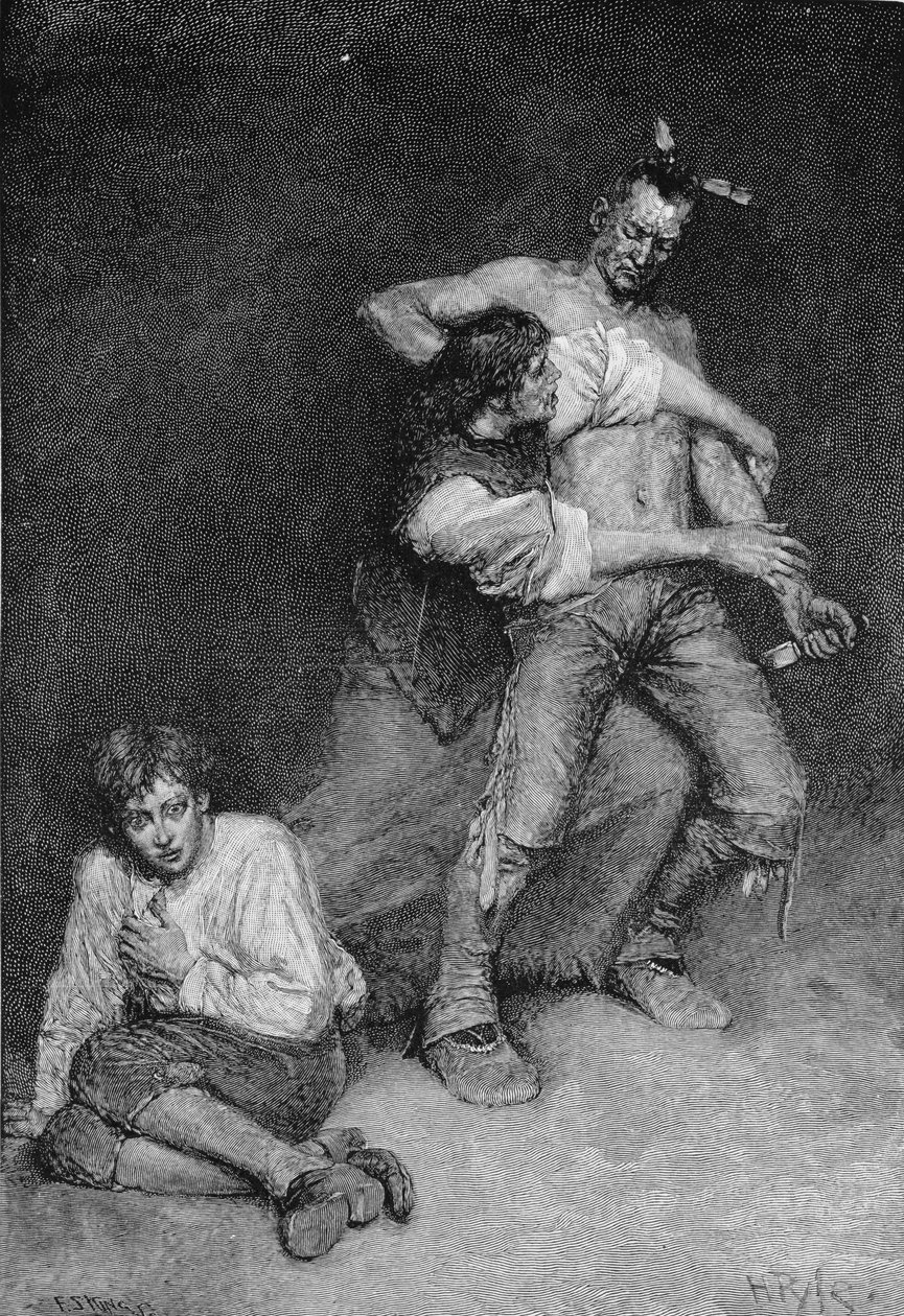 The Woman Turned Fiercely upon the Chieftain, gravert av Francis Scott King, illustrasjon fra 