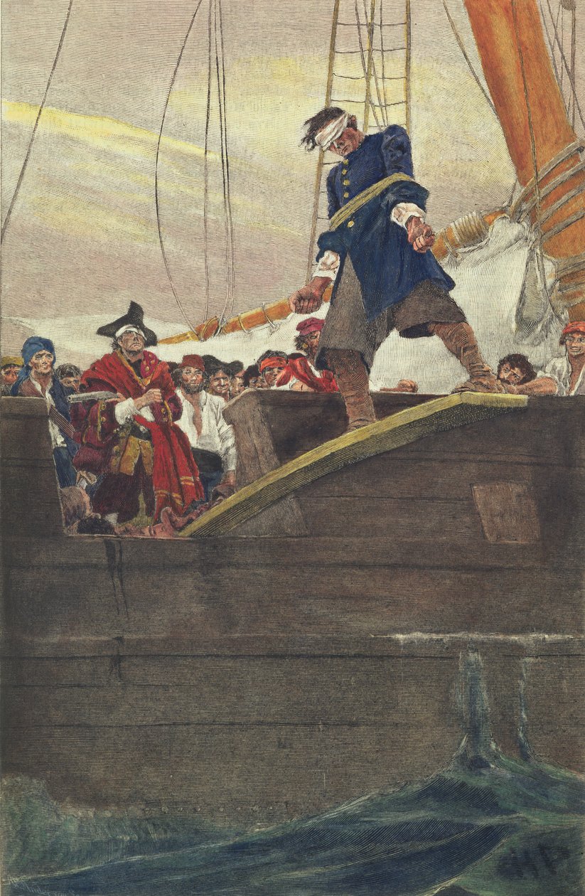 Walking the Plank, gravert av Anderson av Howard Pyle