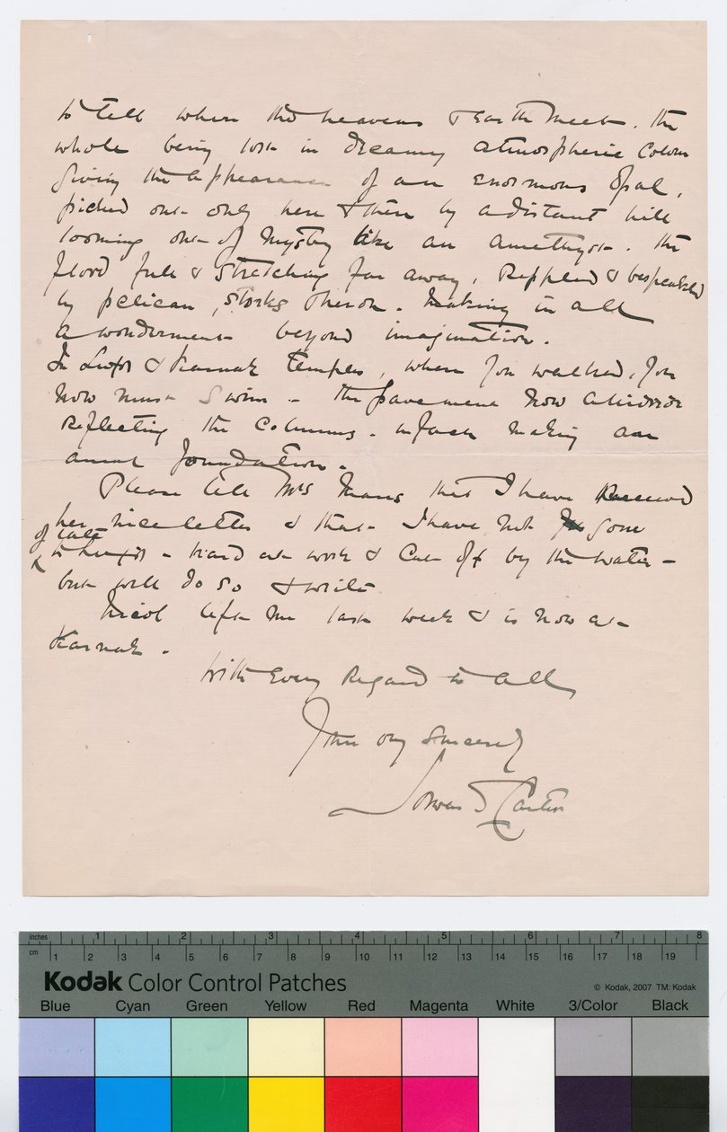 Side 2 av et brev fra Howard Carter til Kingsmill Marrs, 25. oktober 1908 (penn og blekk på papir) av Howard Carter