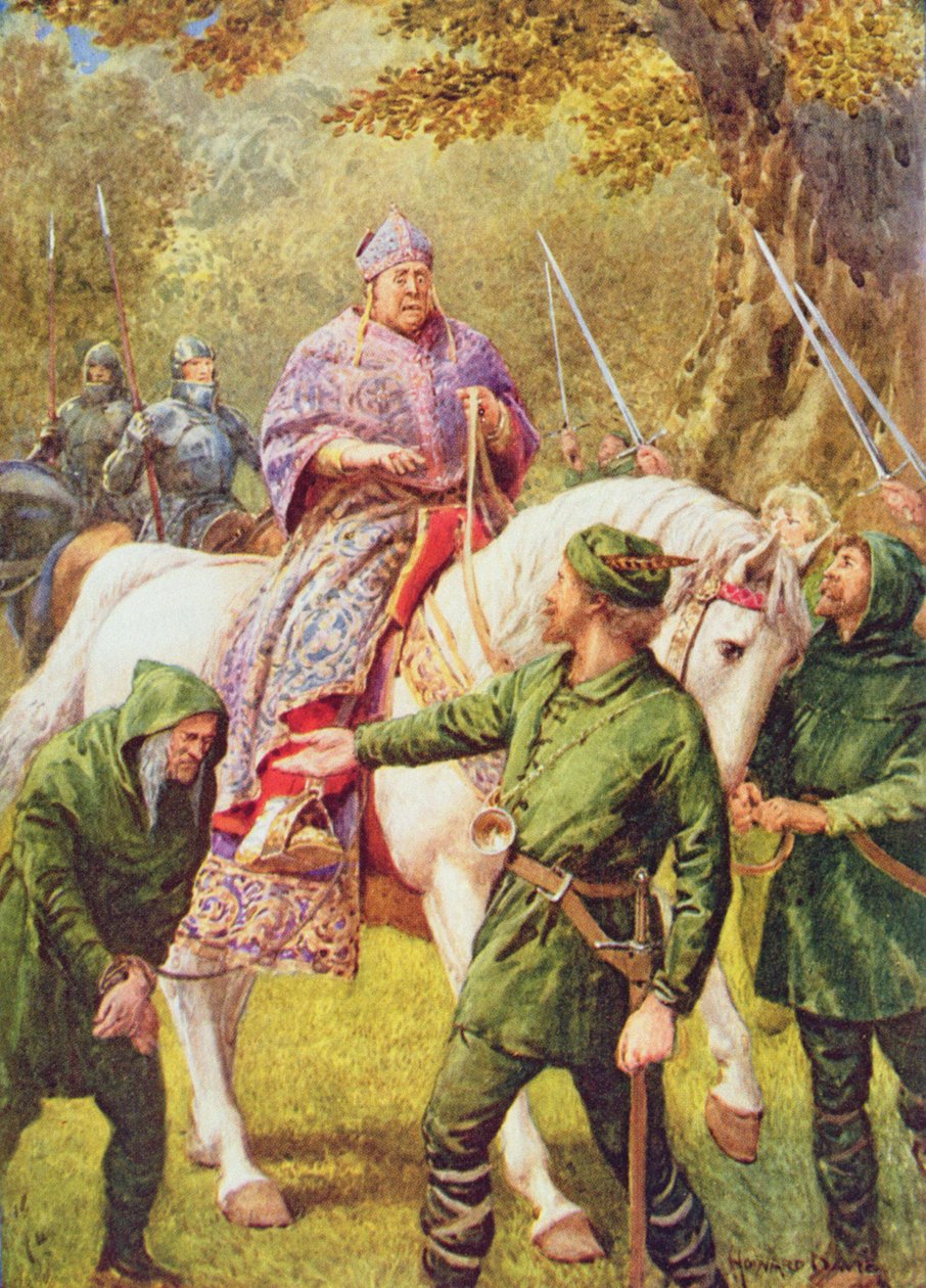 Robin Hood møter biskopen av Hereford, illustrasjon fra 