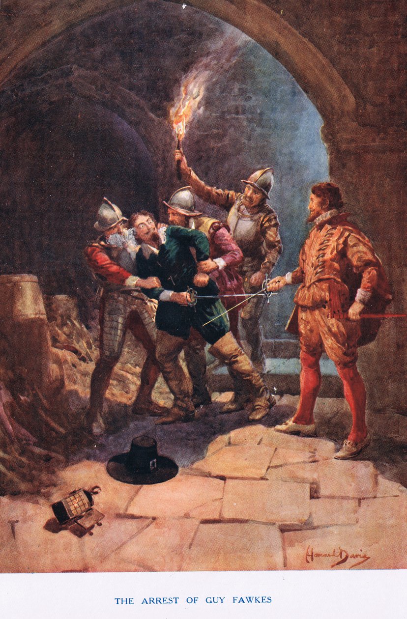 Arrestasjonen av Guy Fawkes, illustrasjon fra 