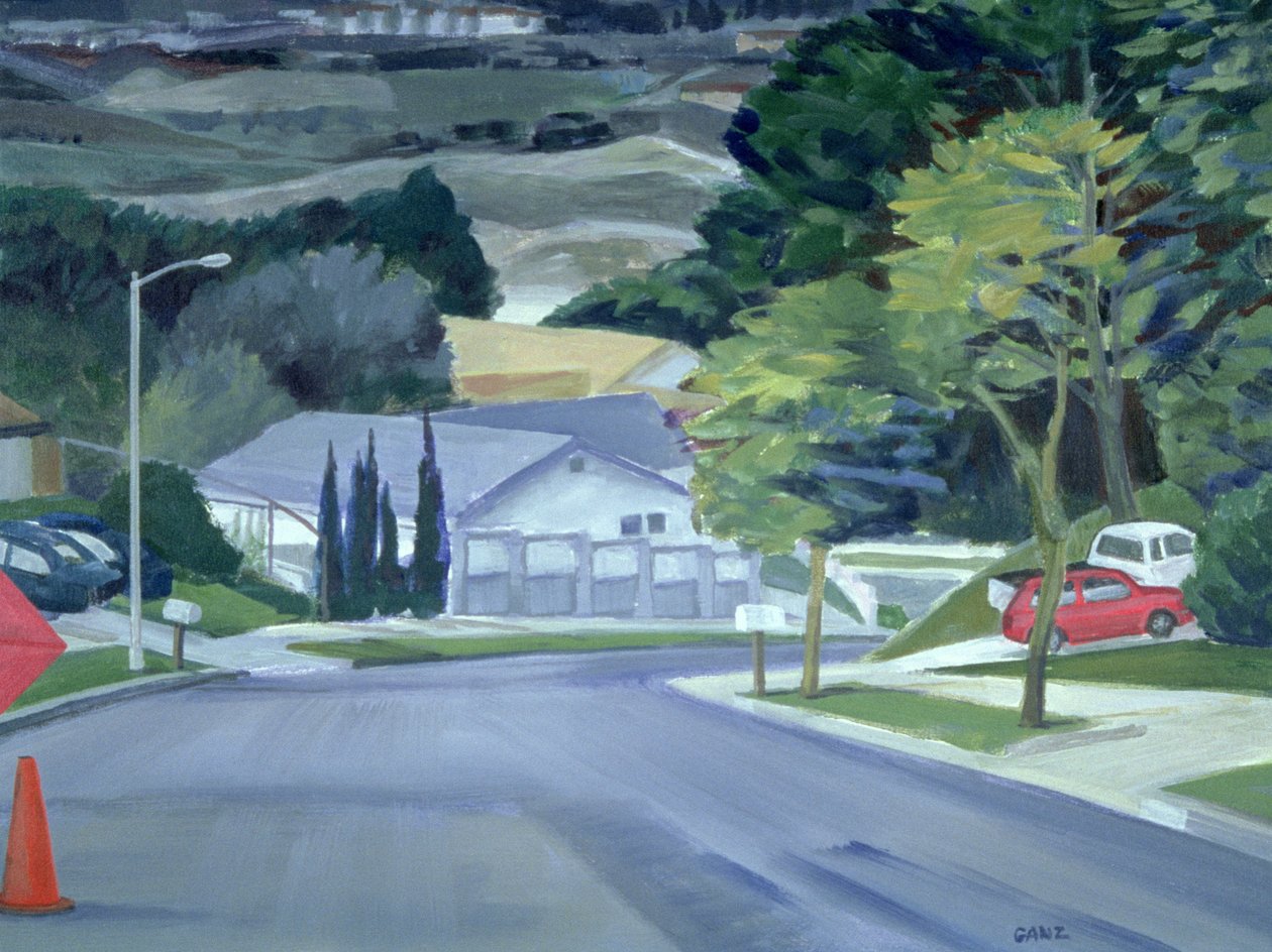 Looking Down My Street, 2000 (akryl på lerret) av Howard Ganz