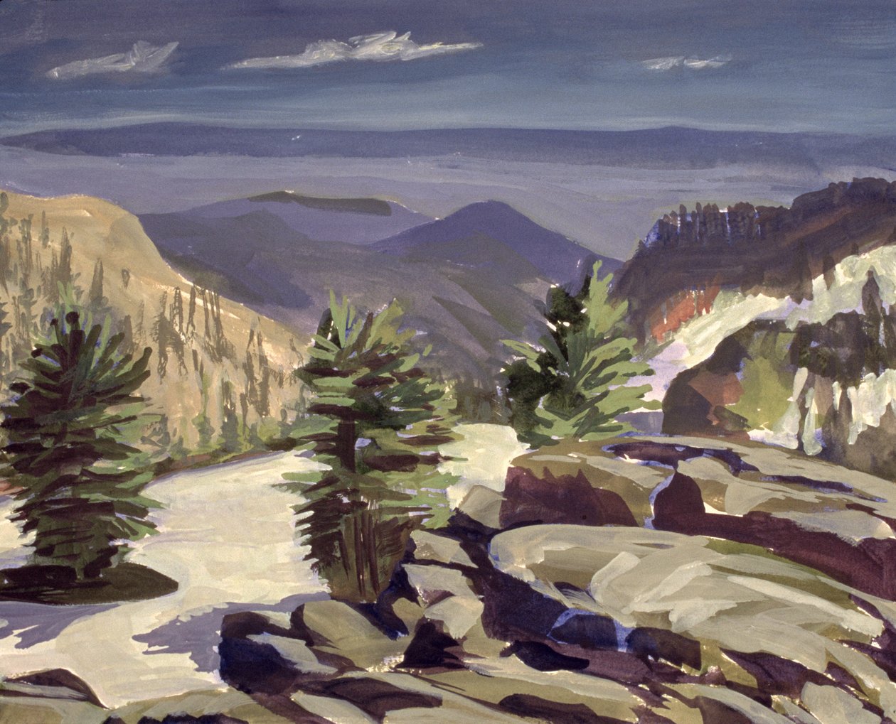 Mountain Vista, ved Lassen Volcanic National Park, 2000 (akryl på lerret) av Howard Ganz