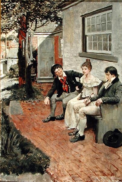 A Sailor's Sweetheart, fra 'By Land and Sea' av Howard Pyle, publisert i Harper's Monthly Magazine, desember 1895 (olje på lerret) av Howard Pyle