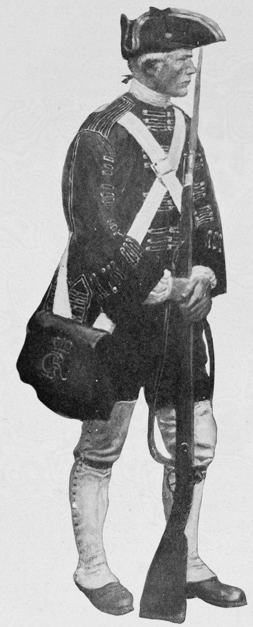 En engelsk soldat, fra veggmaleriet, Hudson County Court House, Jersey City, New Jersey av Howard Pyle