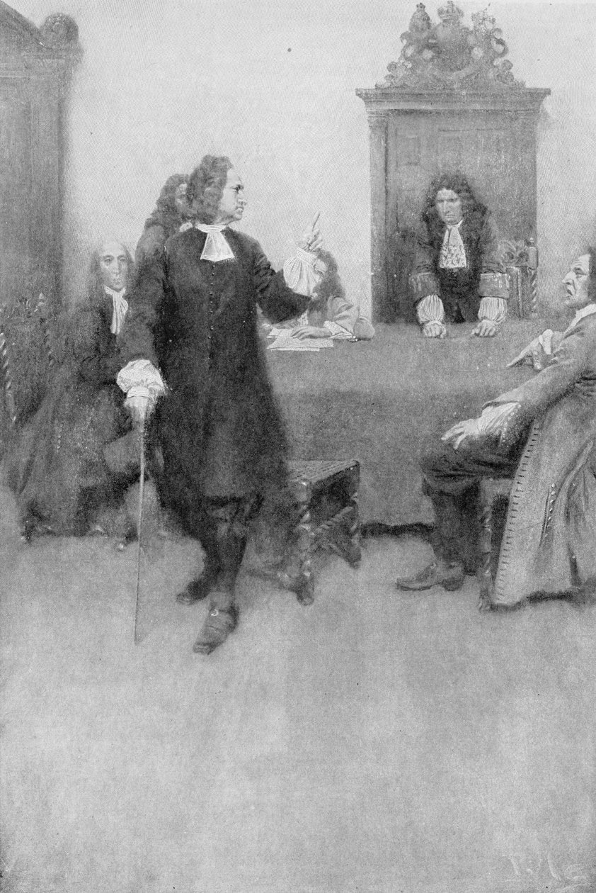 Et intervju mellom Sir Edmund Andros og James Blair illustrasjon fra 