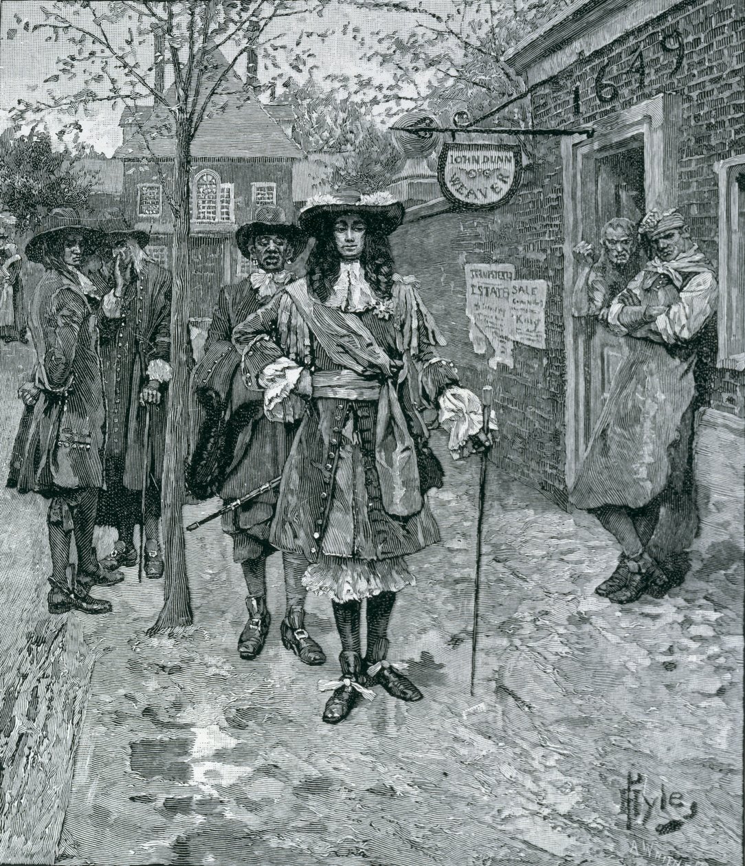 Guvernør Andros and the Boston People, gravert av A. Whitney, fra Harper