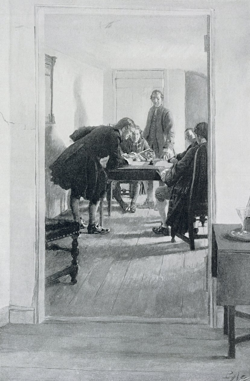 I Old Raleigh Tavern, illustrasjon fra "At Home in Virginia" av Woodrow Wilson, pub. i Harper