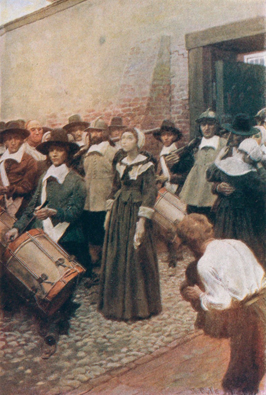 Mary Dyer på vei til stillaset, illustrasjon fra 