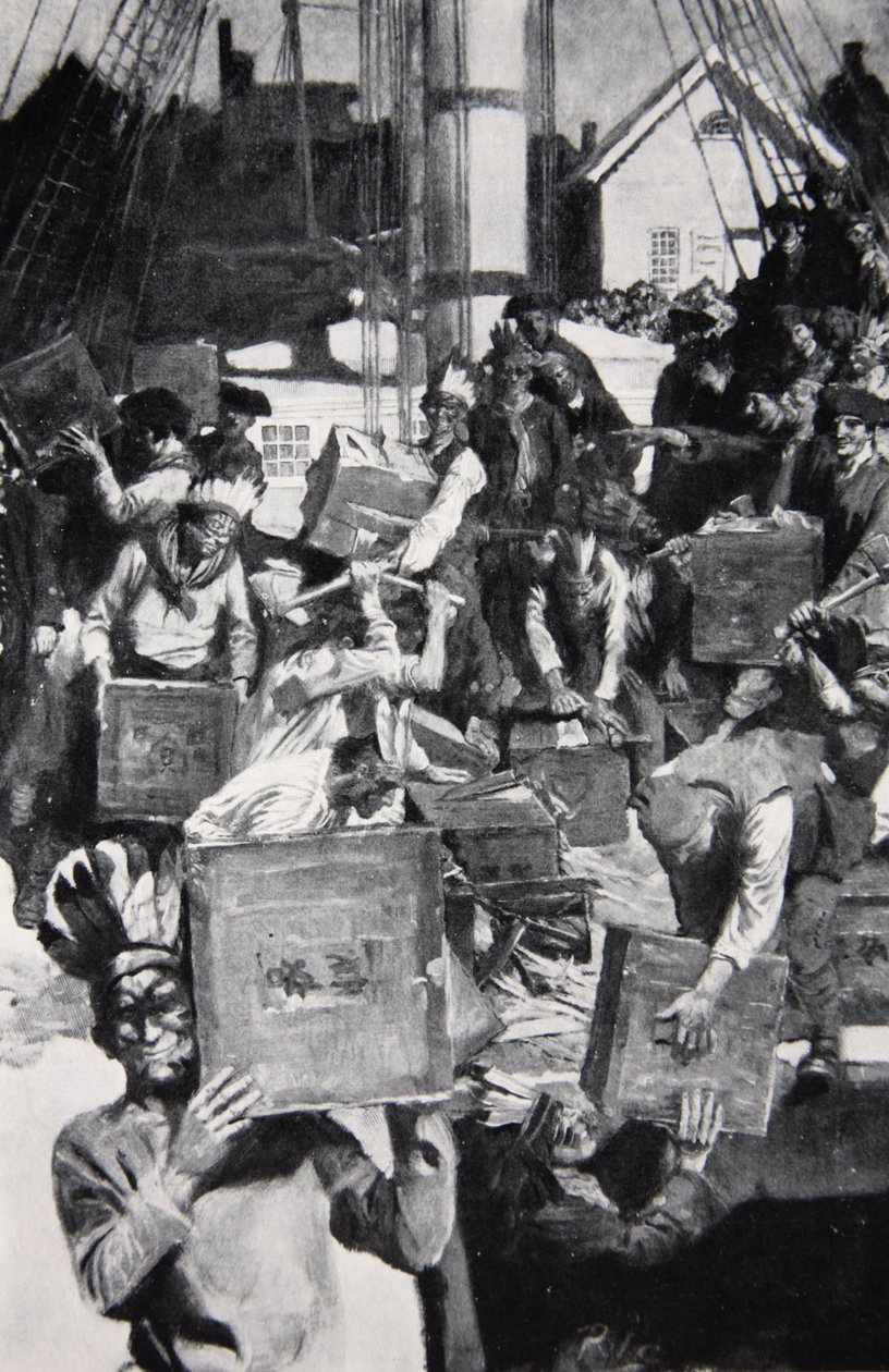 The Boston Tea Party, illustrasjon fra Harper