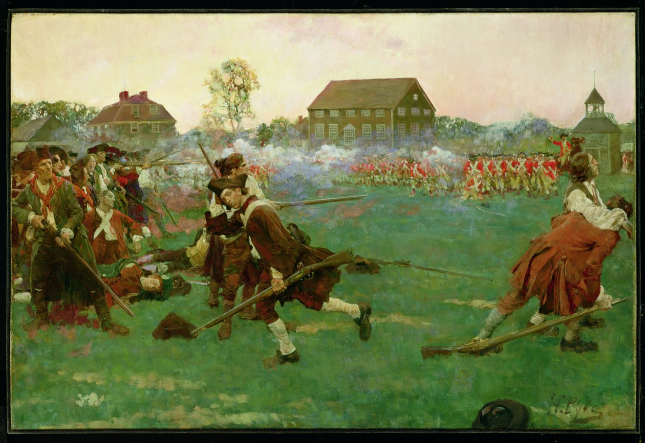 Kampen på Lexington Common, 19. april av Howard Pyle
