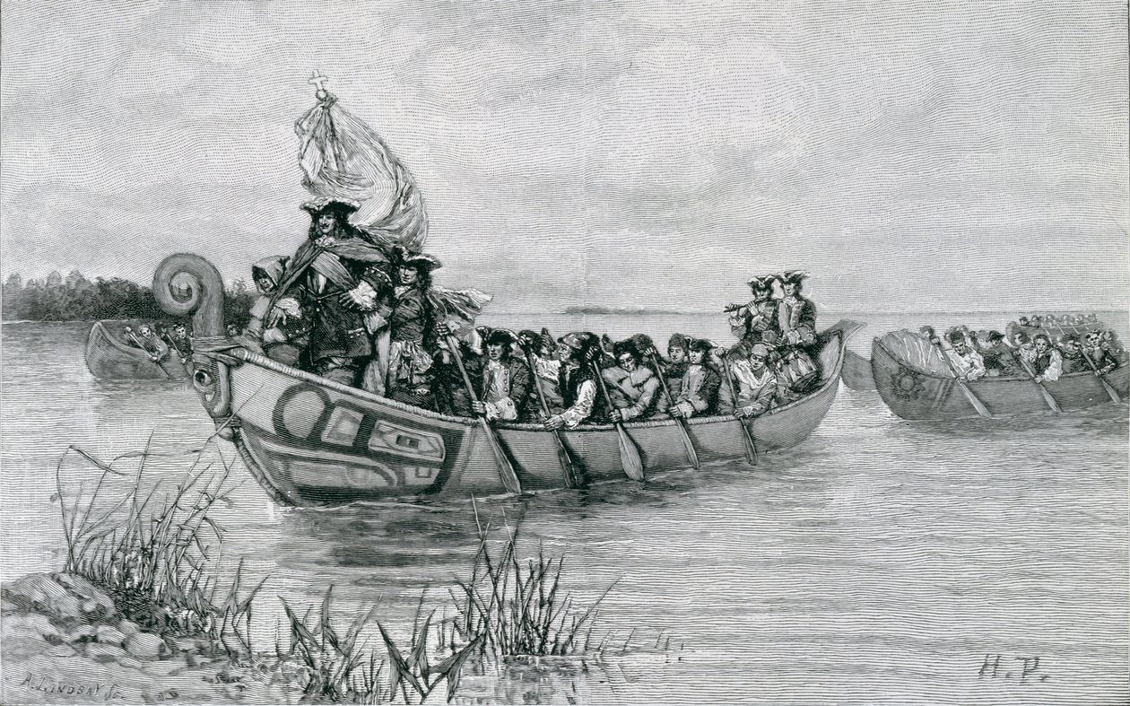 The Landing of Cadillac, illustrasjon fra 