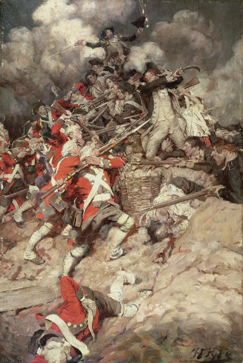 De rykket opp i brystningen og gikk over toppen, Pell Mell, Upon the British, eller The Battle of Yorktown, fra 