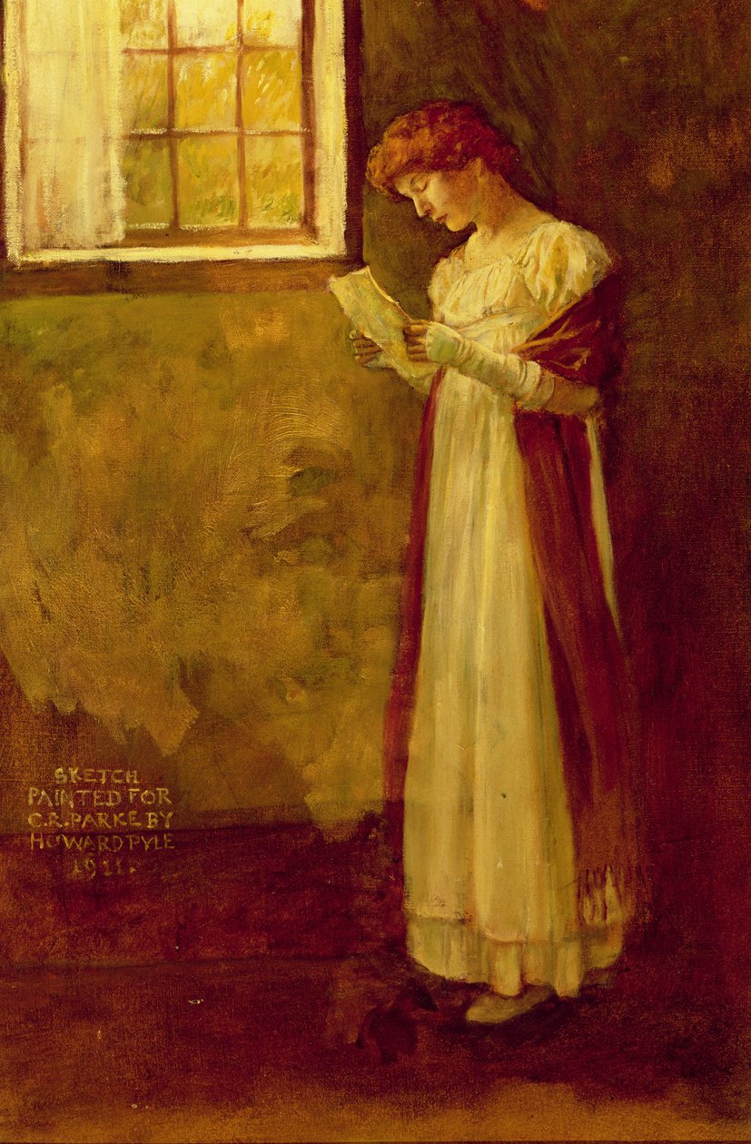 Uten tittel (Woman by a Window) av Howard Pyle