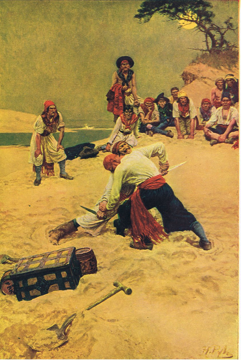 Hvem skal være kaptein, fra Howard Pyles Book of Pirates utgitt av Harper & Bros, 1921 av Howard Pyle