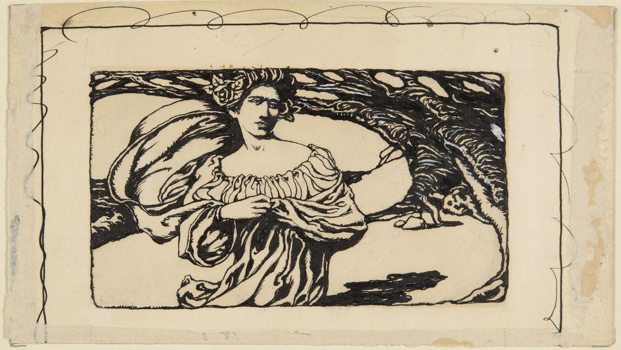 Kvinne og tre, illustrasjon til Horats av Howard Pyle