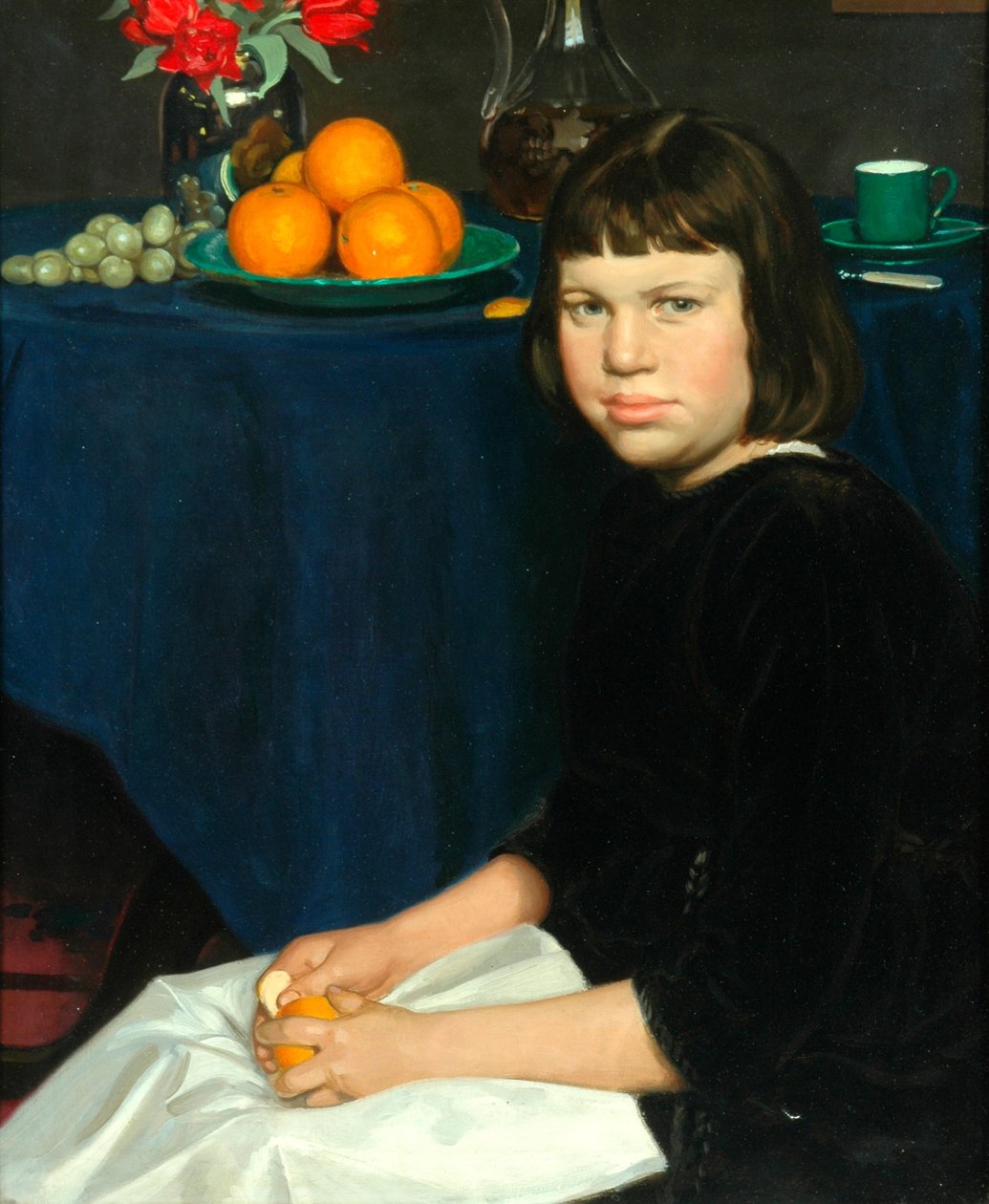 Julie med appelsinene (olje på lerret) av Howard Somerville