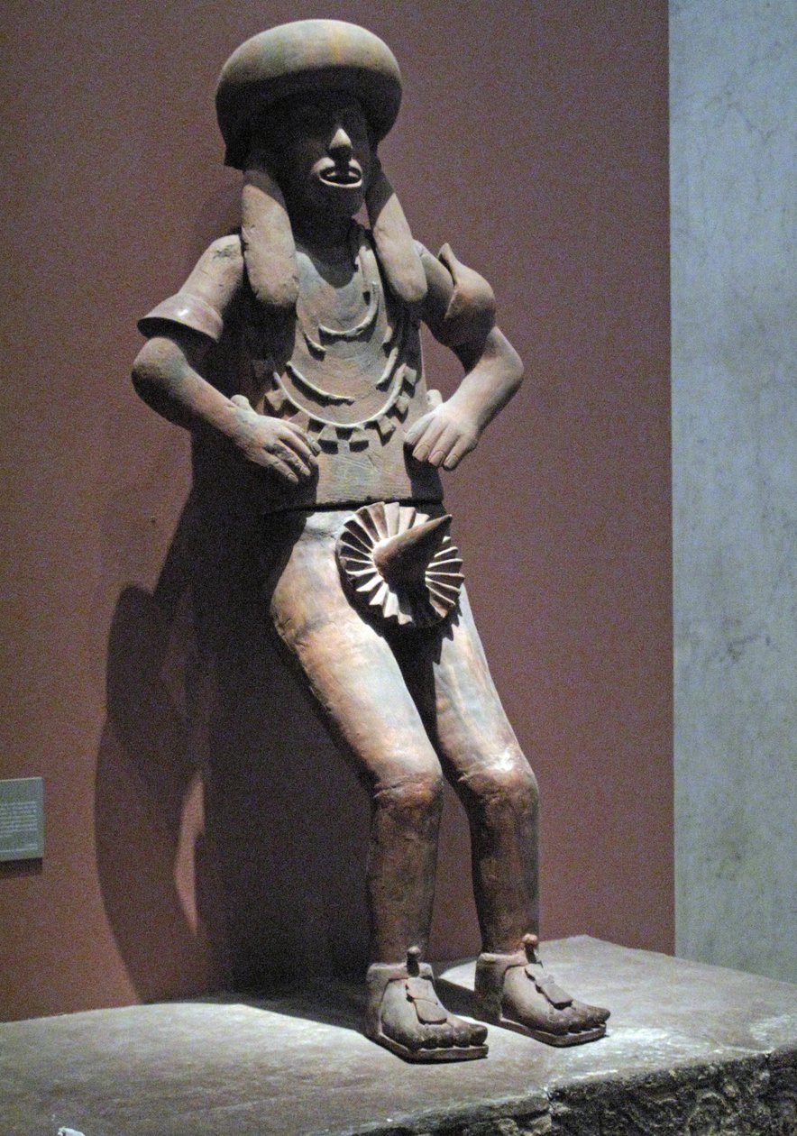 Statue av en prest, postklassisk periode, c.900-c.1521 (terrakotta) av Huaxtec Huaxtec