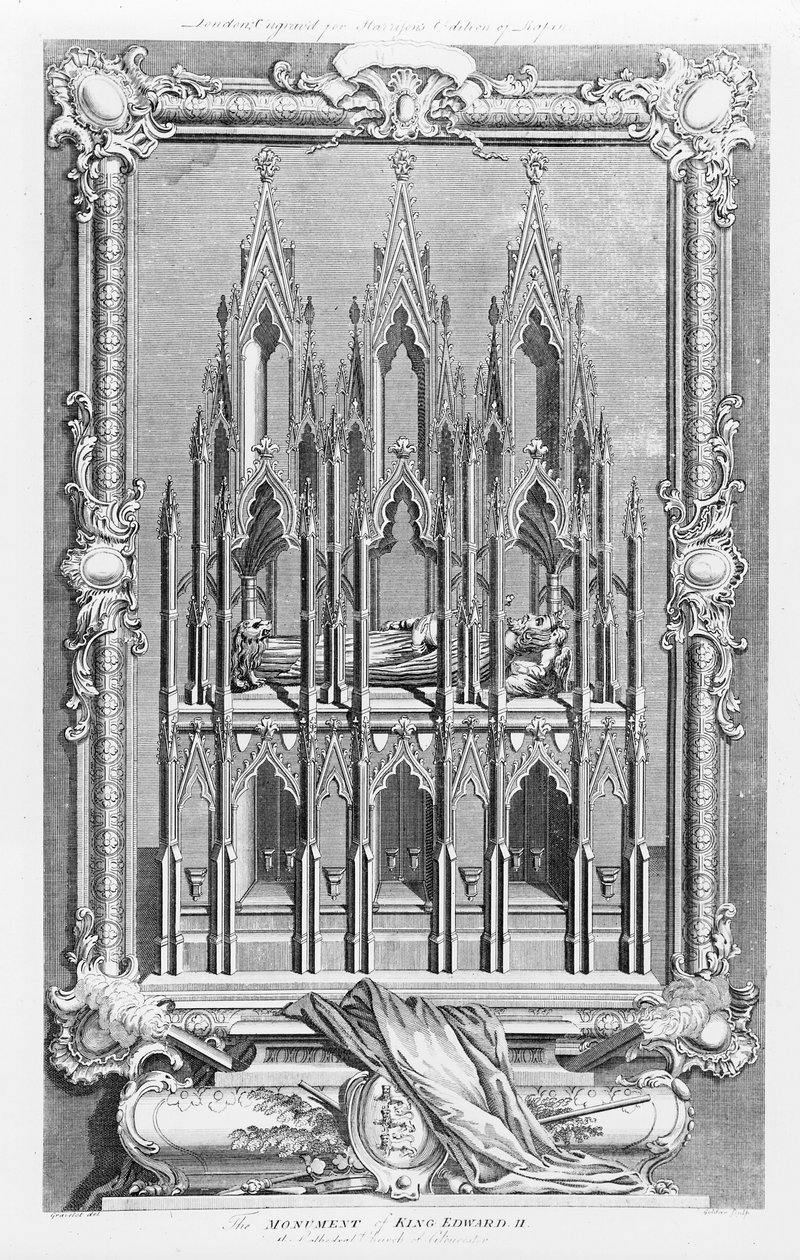 Monumentet til Edward II (1284-1327) i Gloucester katedral av Hubert Francois Gravelot