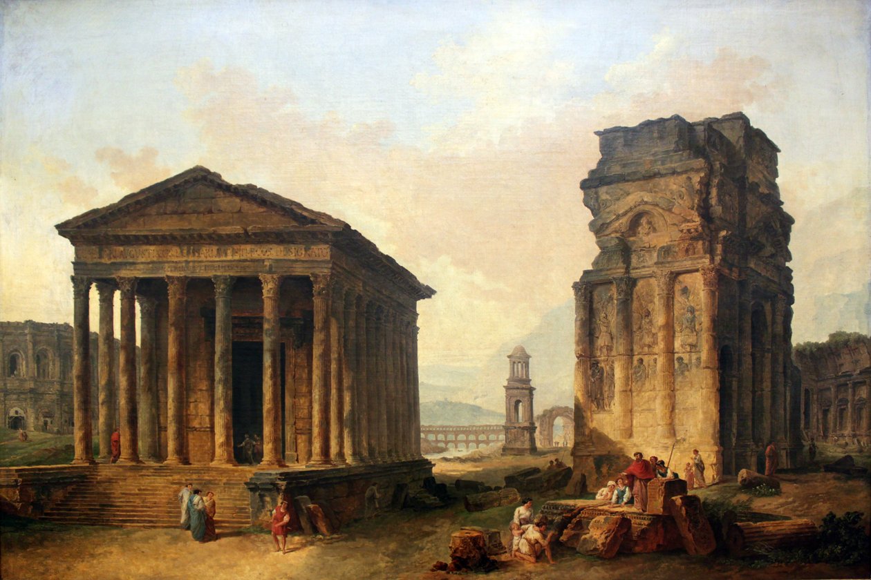 Ruinene av Nîmes, Orange og Saint-Rémy-de-Provence av Hubert Robert