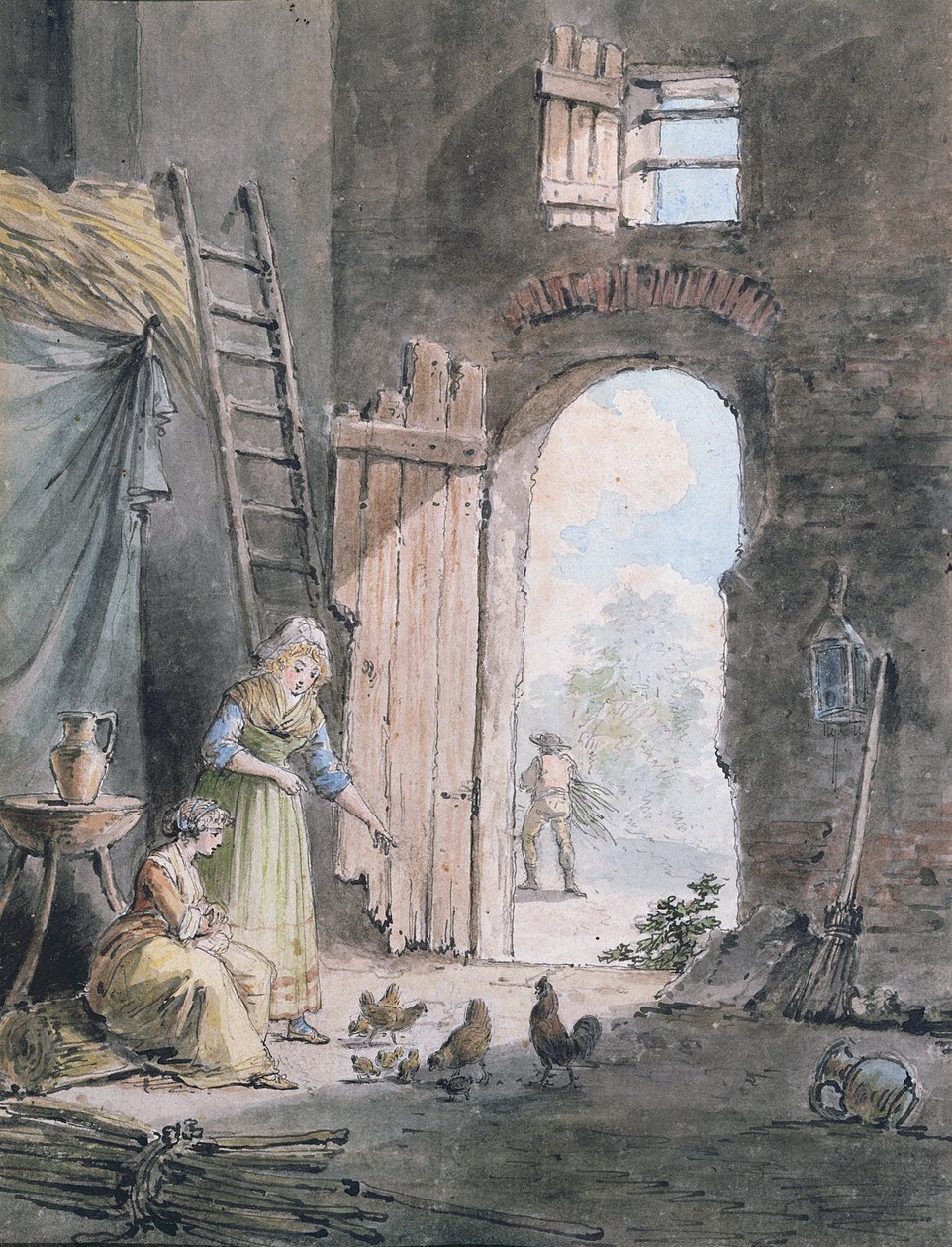 Landlig familie av Hubert Robert