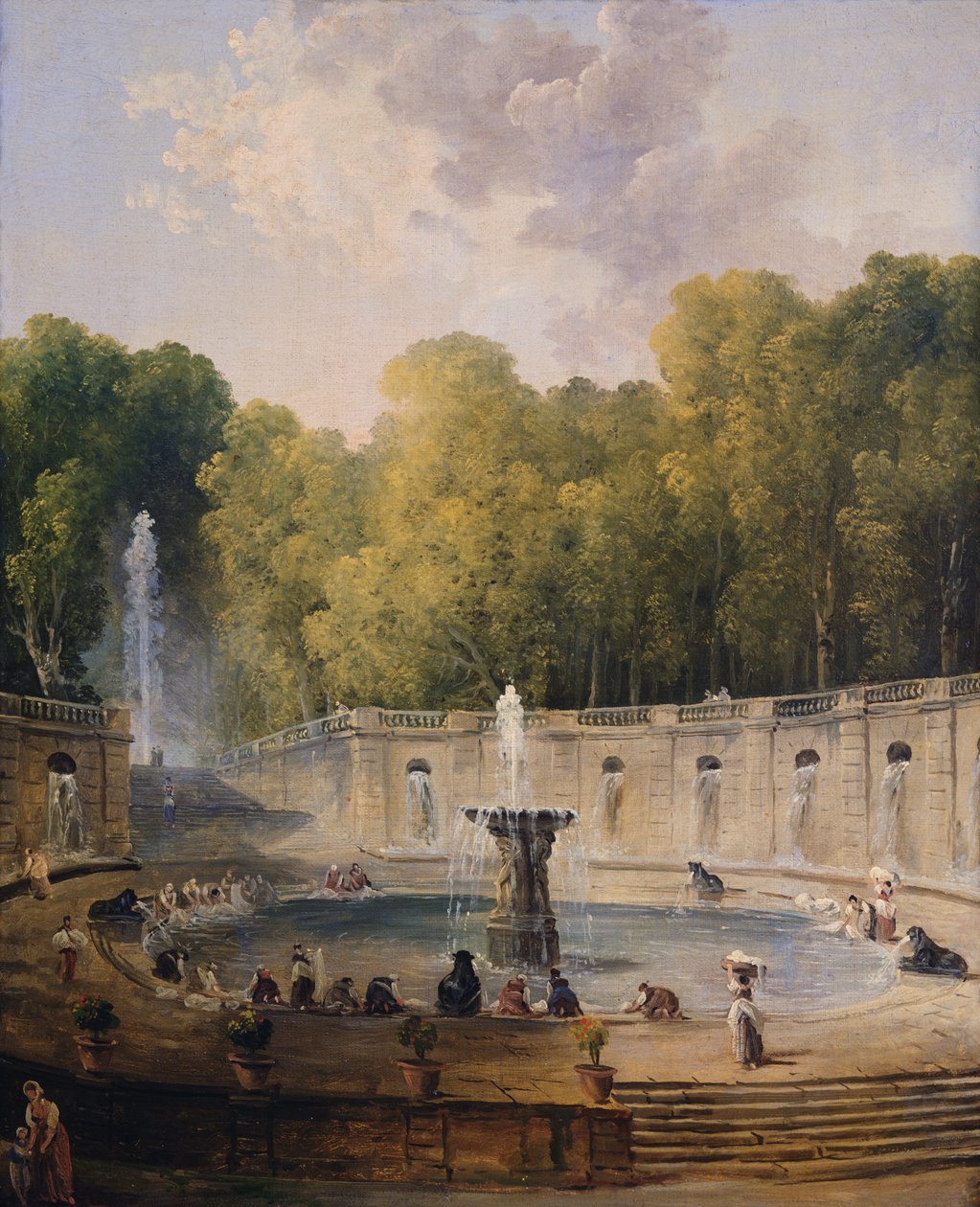 Vaskekvinner i en park av Hubert Robert