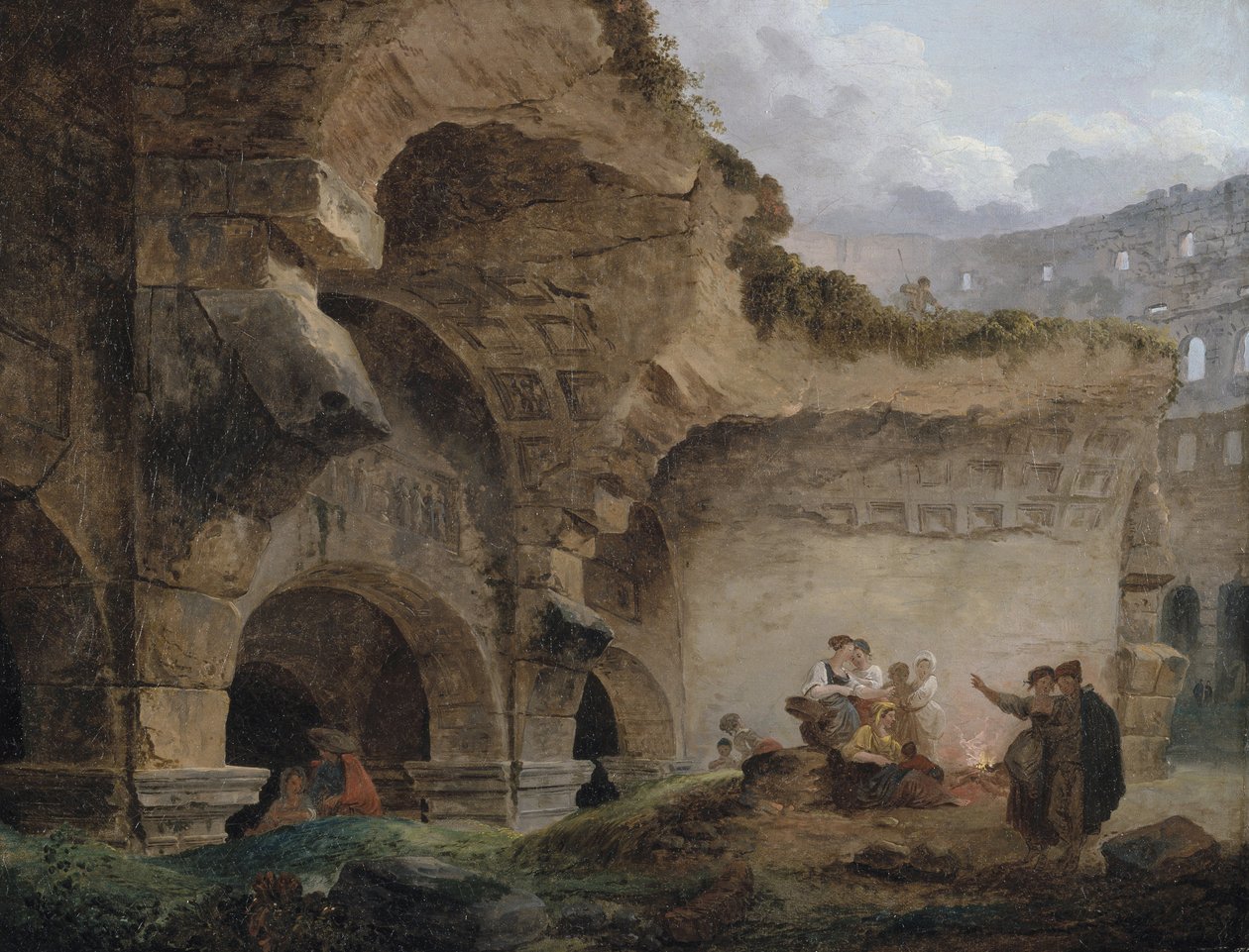 Vaskekvinner i ruinene av Colosseum av Hubert Robert