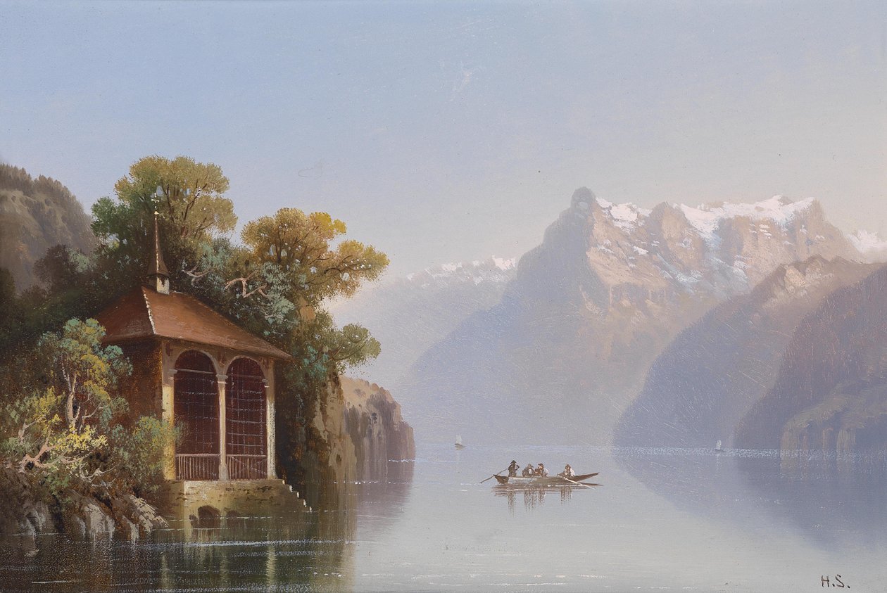 Utsikt over Chillon slott ved Genfersjøen av Hubert Sattler