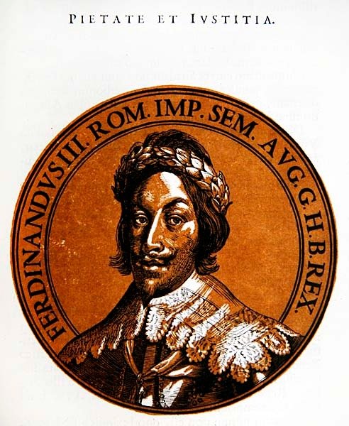 Medaljongportrett av Ferdinand III, den hellige romerske keiseren av Hubert (after) Goltzius