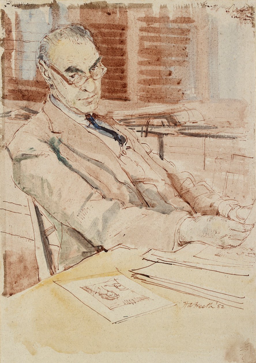Portrett av Sir Karl Theodore Parker, CBE, 1952 av Hubert Andrew Freeth